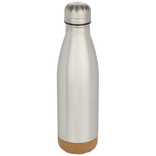 Bouteille promotionnelle 500 ml inox et liège Cove Argent mat